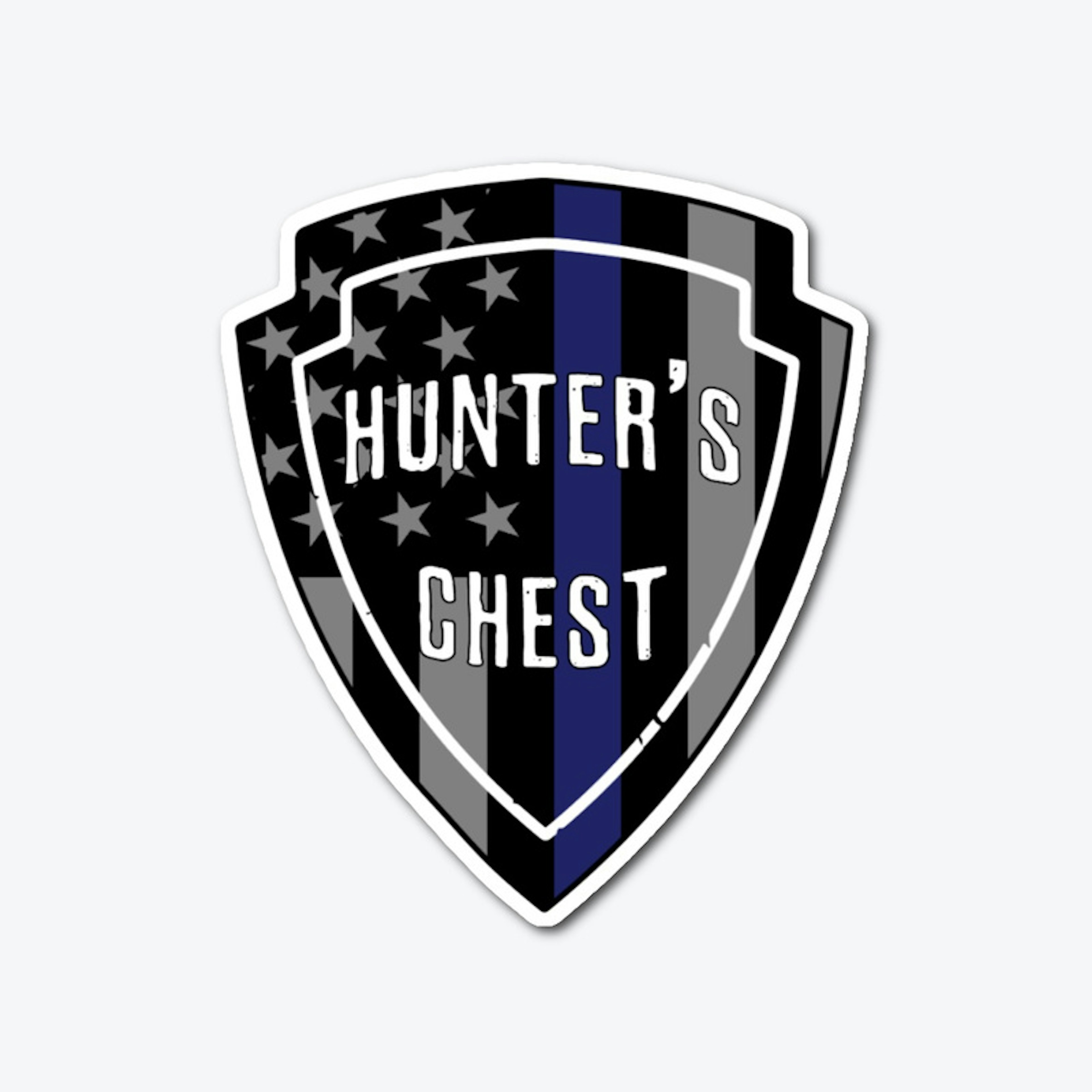 Hunter's Chest Blue Line Sticker